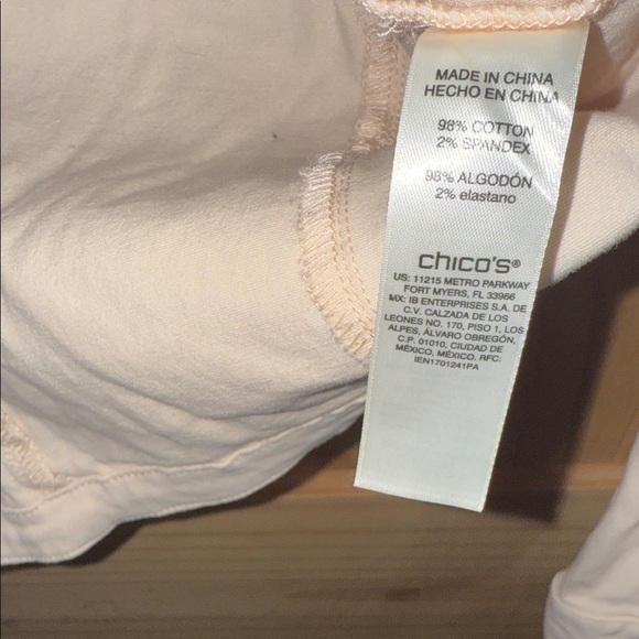 Chico's Light Cream/Pink Bomber Jacket - Picture 4 of 5